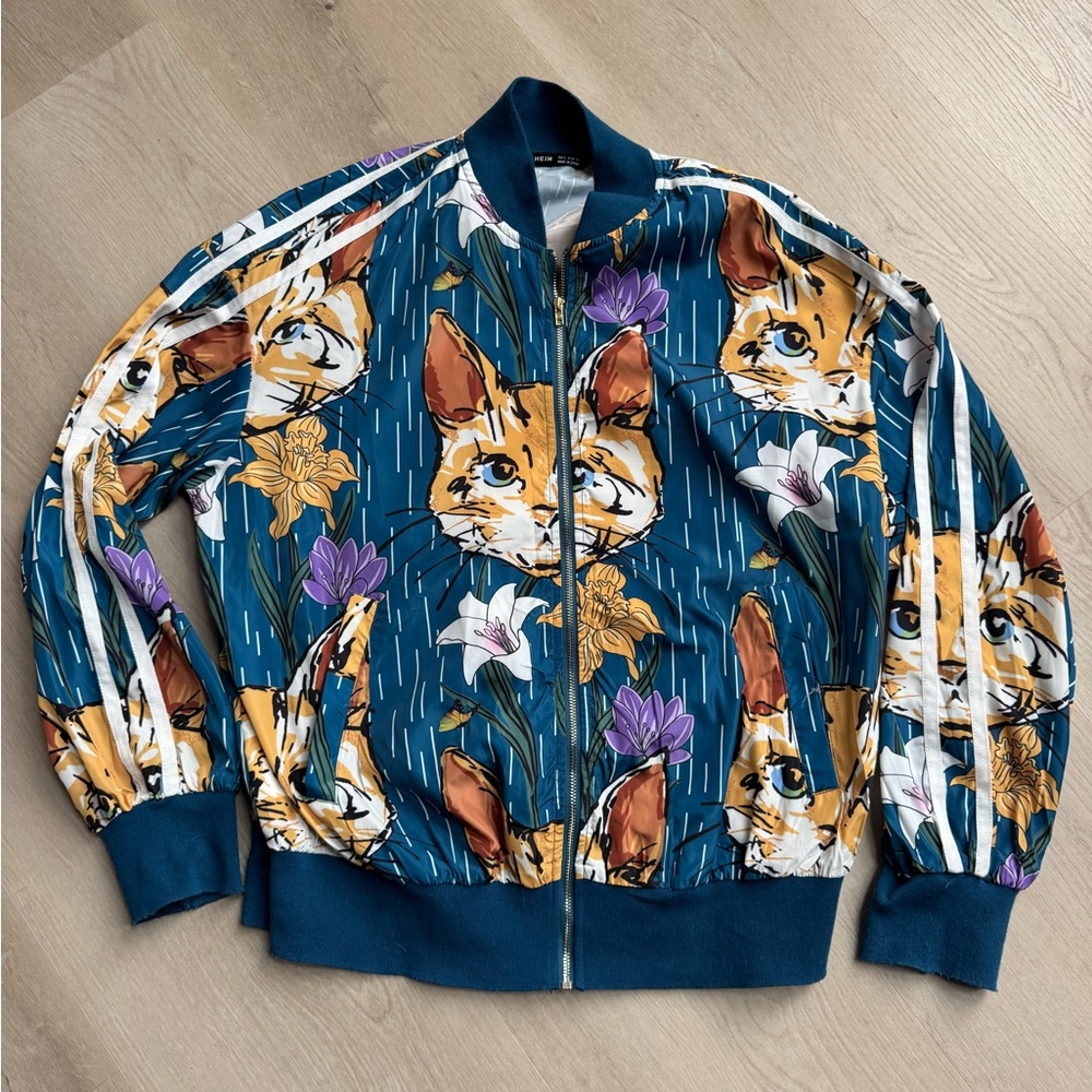 Cat windbreaker bomber jacket